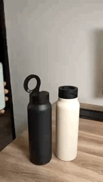 Botella de agua de acero inoxidable con trípode magnético para teléfono