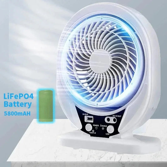 Abanico Solar Recargable Portatil