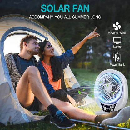 Abanico Solar Recargable Portatil